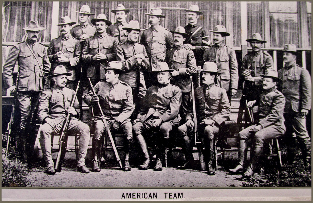 Team photo of the U.S. 1903 Palma team with Col. L.C. Bruce in the front row, center.